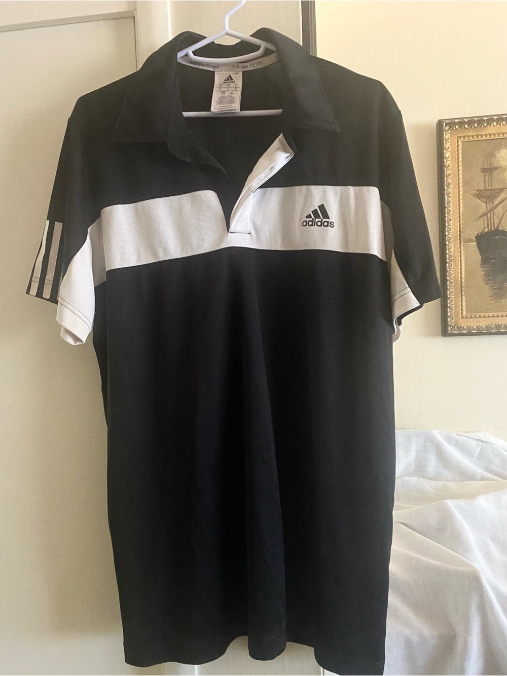 adidas Black and White Men’s Polo